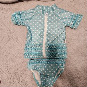 Swim Zip Rash Guard And Bottoms 6-12 Months